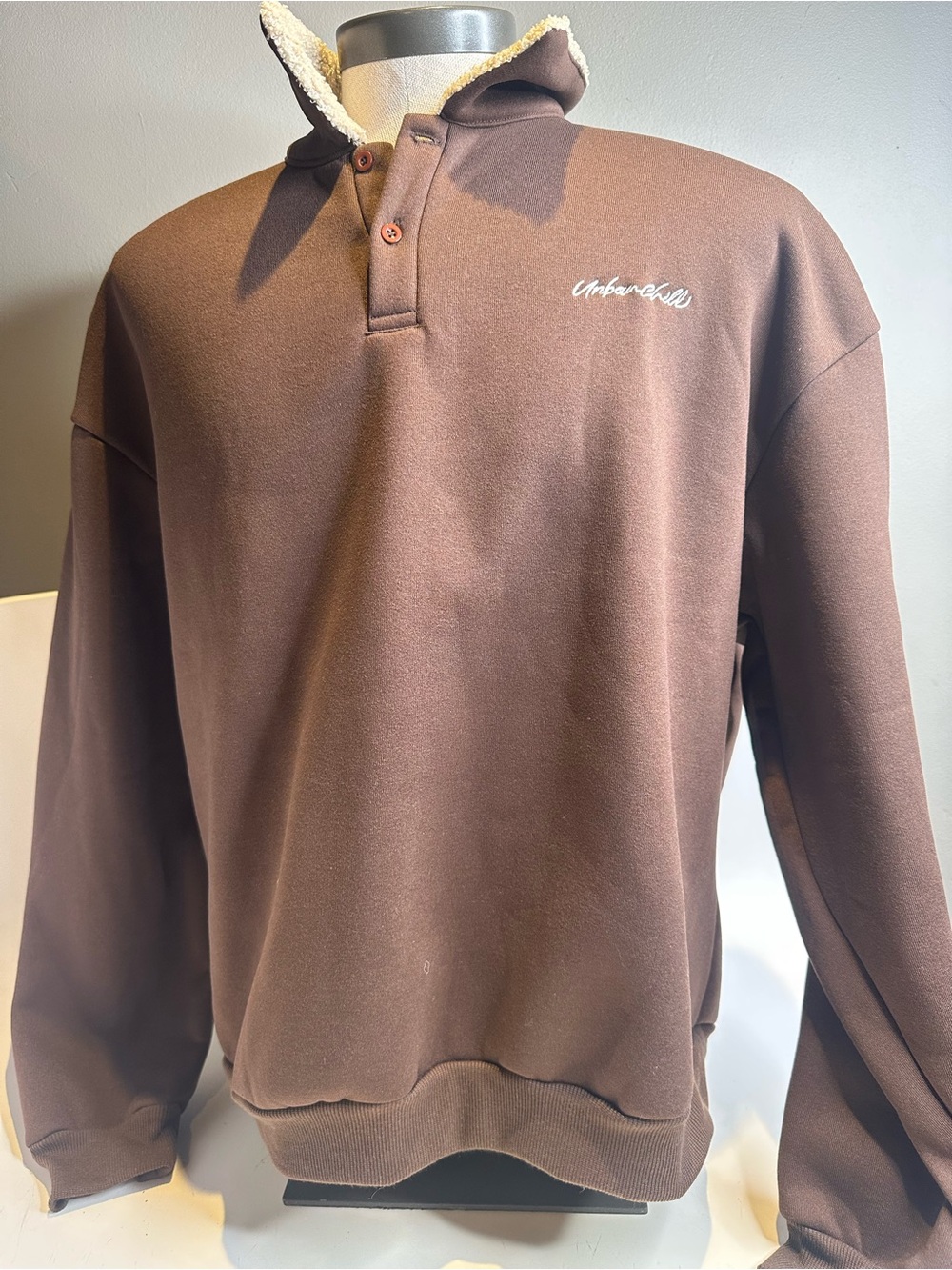 NFINITY Brown Sherpa Collar Hooded Pullover